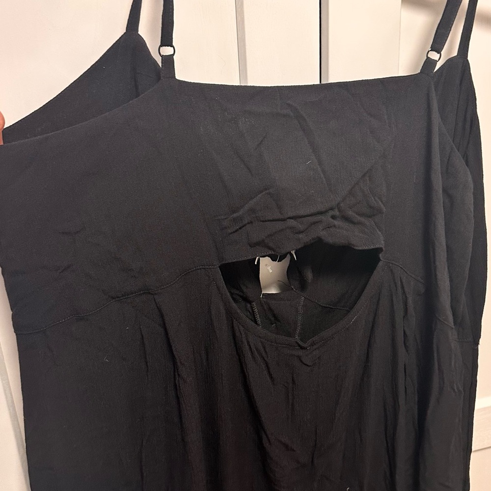 City Chic Island Love Maxi Dress Button-Front Tie Bust. Back cutout Blk - Picture 5 of 9